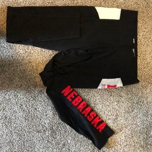nebraska pink yoga leggings